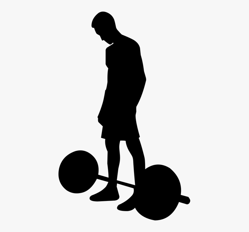 Athlete, Barbell, Bodybuilding, Deadlift, Exercising - Silhueta Atleta Png, Transparent Png