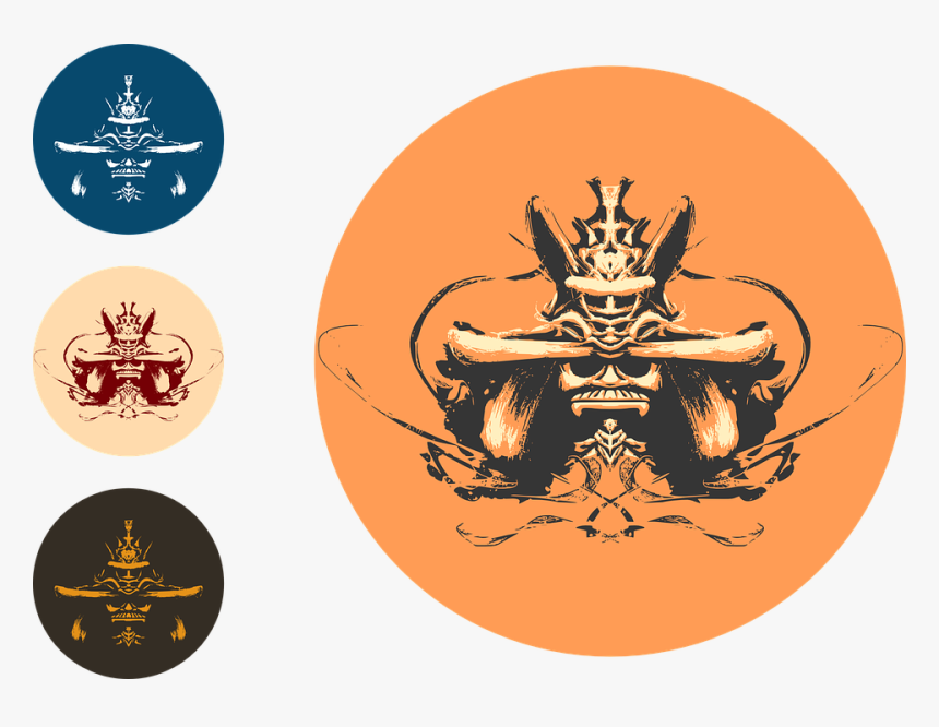 Samurai, Seal, Print, Mask, Stencil, T-shirt, Skull - Samurai, HD Png Download