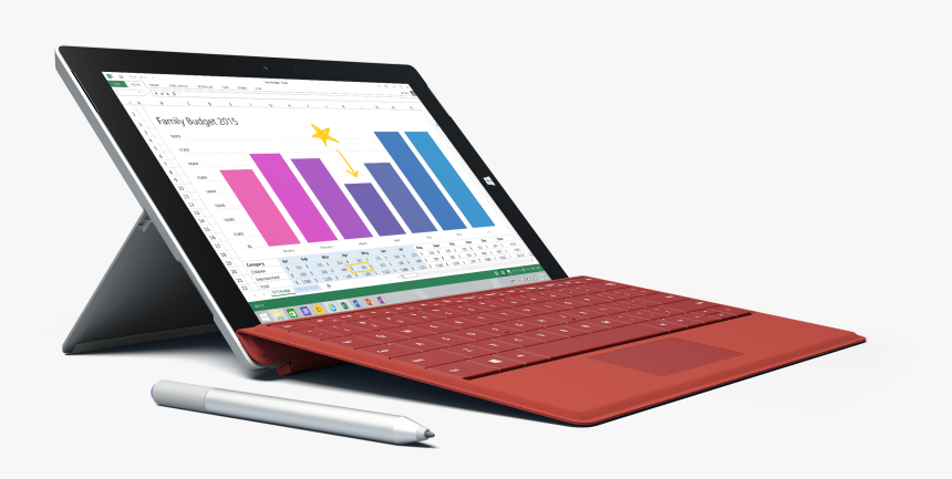 Drawing Tab Surface - Surface 3 Blue Keyboard, HD Png Download