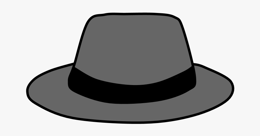 Hat, Fedora, Gray, Black Band - Fedora, HD Png Download