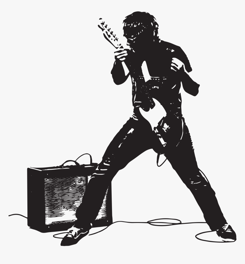 Guitar Pink Floyd Silhouette Rock Musical Instruments - Rock Guitarist Black Png, Transparent Png