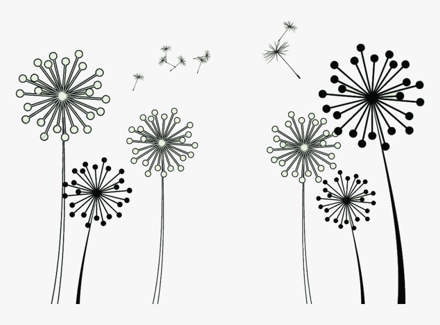 Common Dandelion Taraxacum Platycarpum Clip Art - Dandelion Flower Picture Black And White, HD Png Download