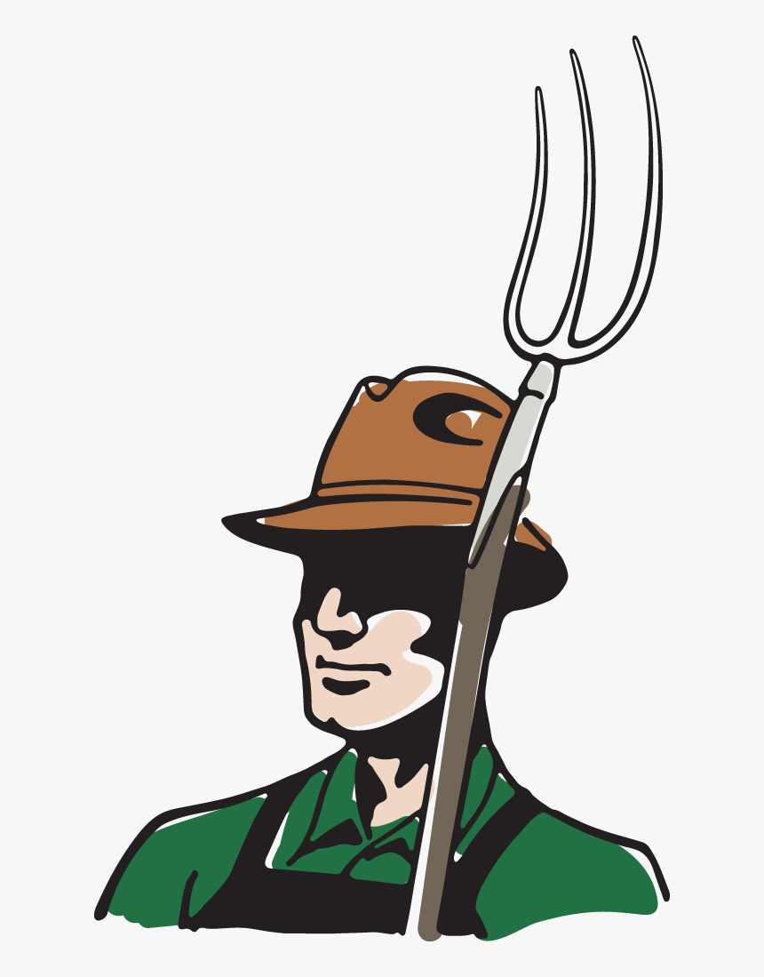 Farmer With Hat And Pitchfork - Pitchfork Clipart, HD Png Download