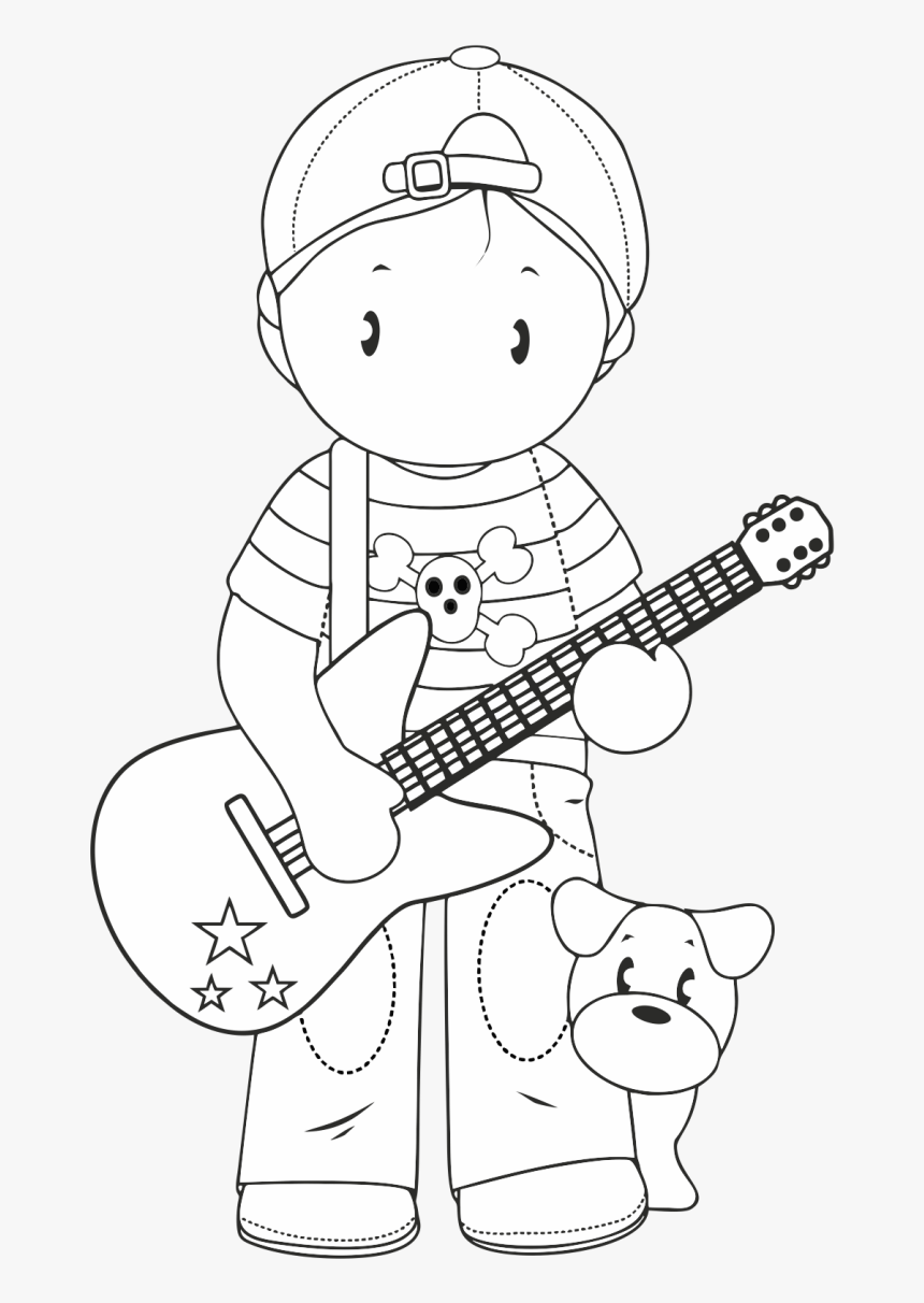 Andy With Guitar Free Digi Stamp - Cartoon, HD Png Download