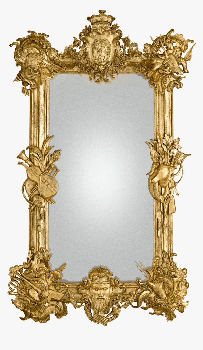 19th-century Gilded Mirror - Antique, HD Png Download