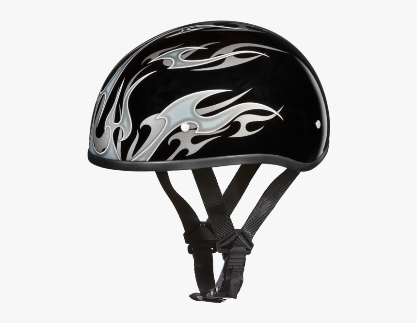 Daytona Helmets Motorcycle Half Helmet Skull Cap- Flames - Half Shell Helmet, HD Png Download