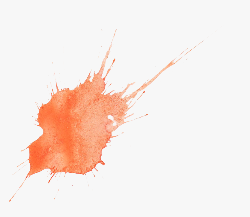 Watercolor Paint Splatters Orange, HD Png Download