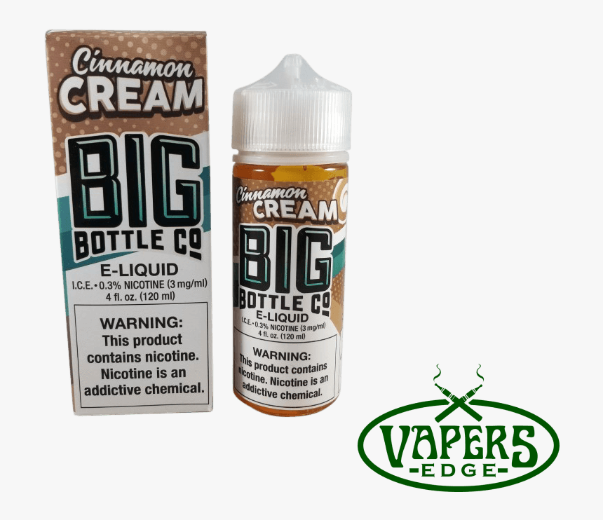 Cinnamon Cream By Big Bottle Co Eliquid *clearance* - Bottle, HD Png Download