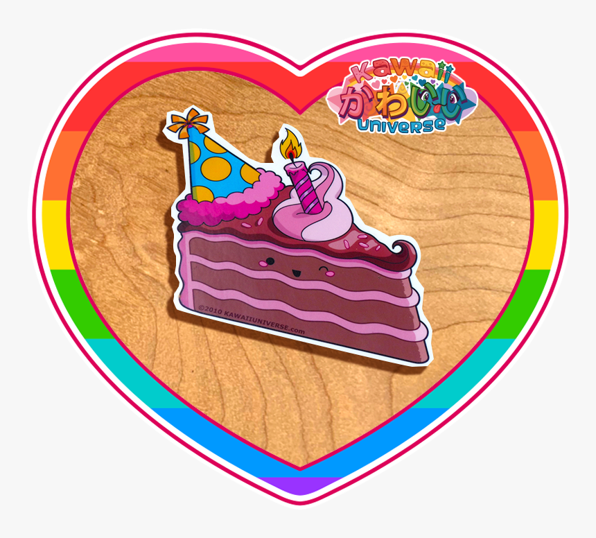 Kawaii Universe Cute Chocolate Birthday Cake Slice - Cute Birthday Sticker Png, Transparent Png