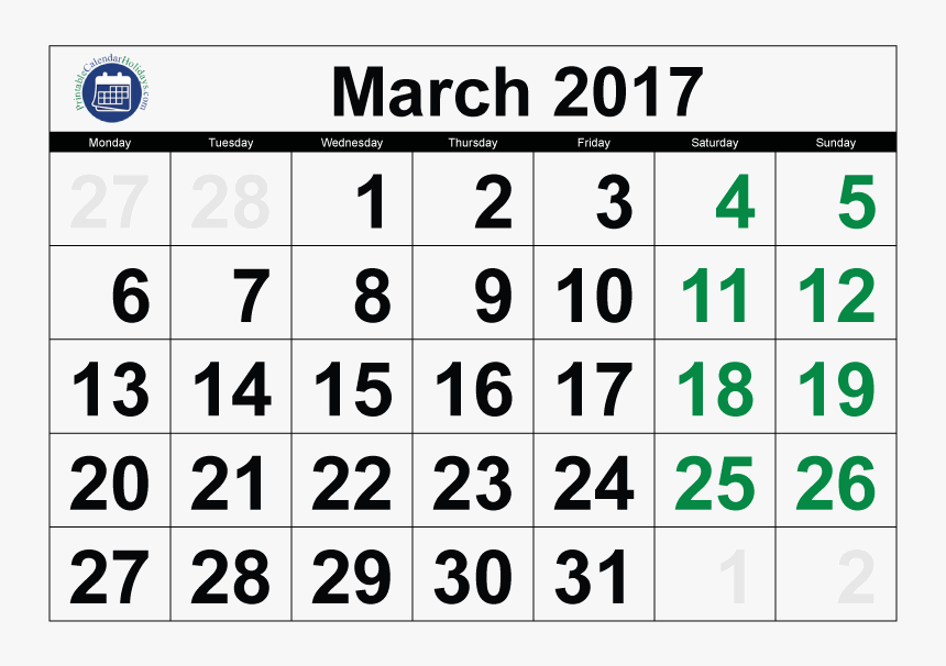 17 Calendar March Printable March 19 Calendar Png Transparent Png Download Transparent Png Image Pngitem