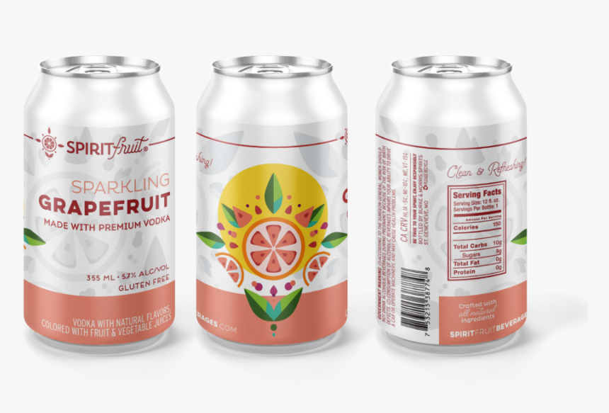 Spiritfruit Can Mockup Grapefruit 3 - Caffeinated Drink, HD Png Download