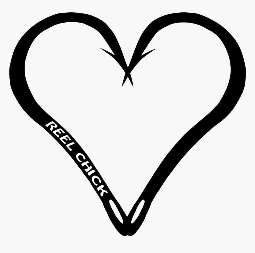 Fish Hook Heart Outline, HD Png Download