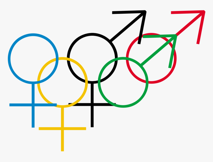 The Olympic Rings Modified With Male And Female Gender - Olympic Games Logo, HD Png Download