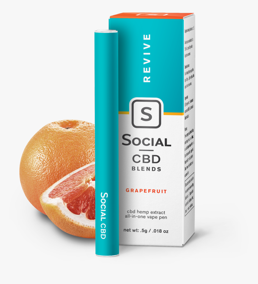 Social Cbd Blends Revive Grapefruit - Social Cbd Lavender Vape, HD Png Download
