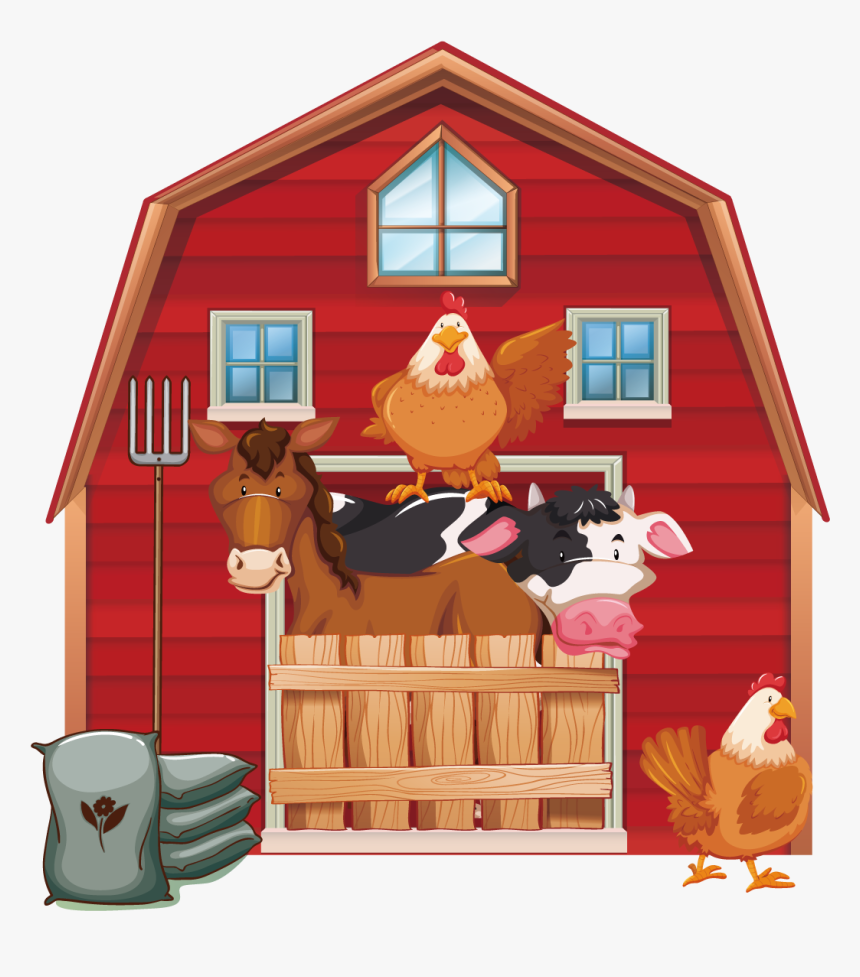 Cattle Silo Farm Barn Clip Art Barn With Animals Clipart Hd Png