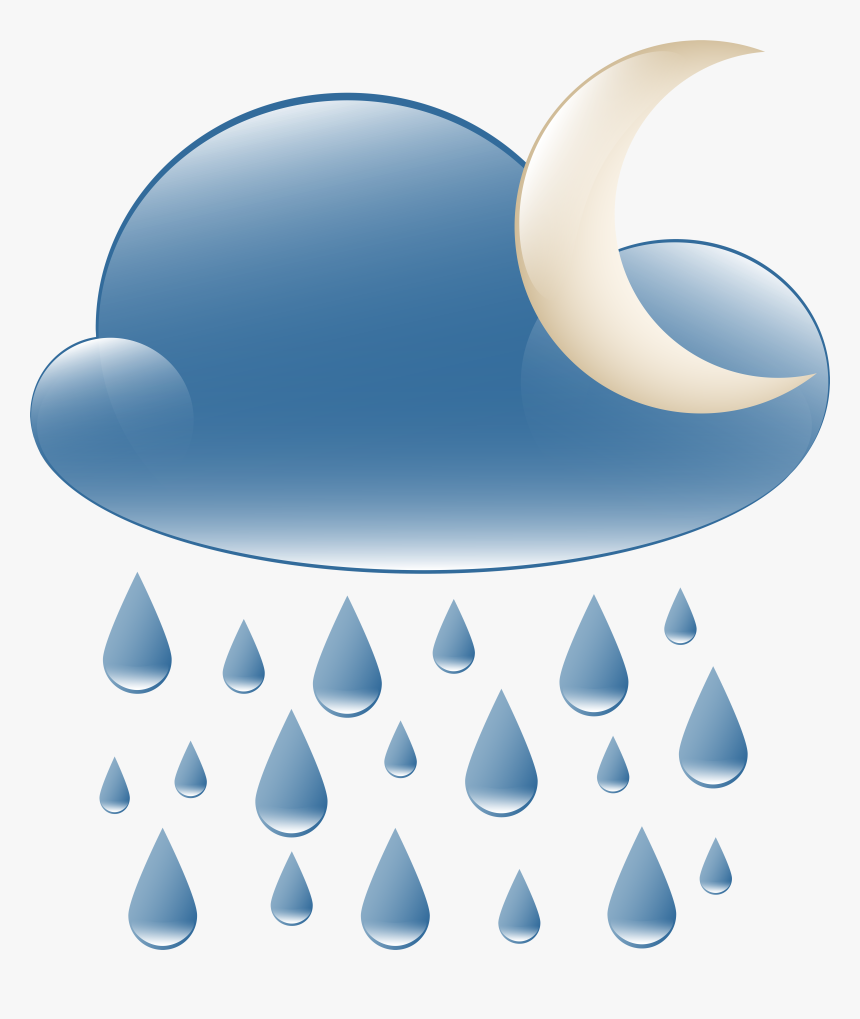 Rainy Night Weather Icon Png Clip Art, Transparent Png