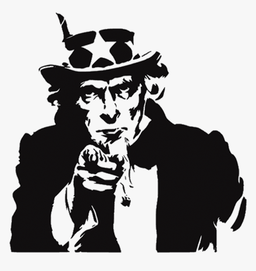 Uncle Sam Black And White, HD Png Download