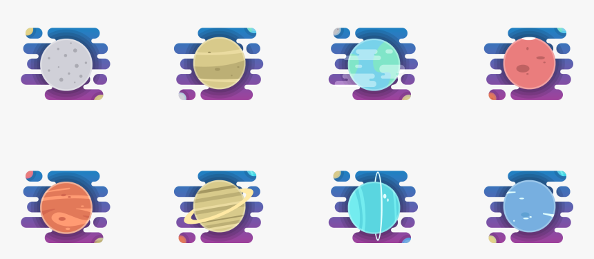 Artboard 1 4x - Solar System Planet Icons, HD Png Download