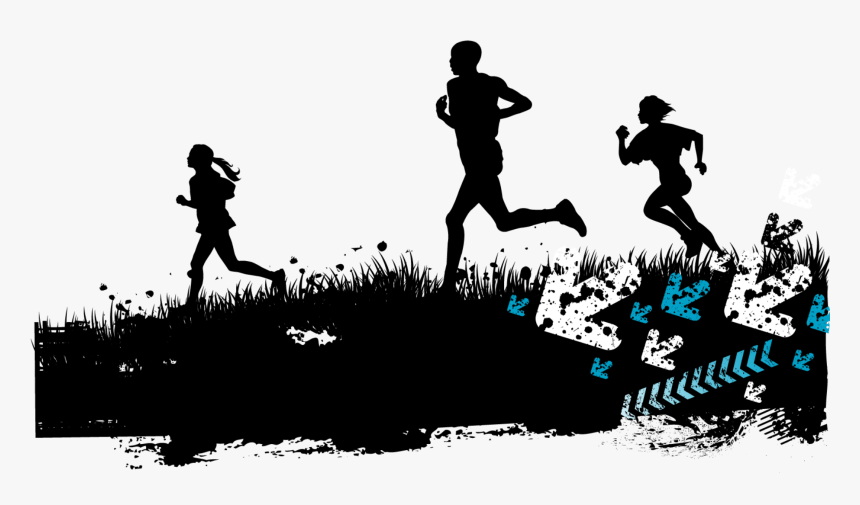 Running Silhouette Sport Illustration - Silhouettes Of People Running, HD Png Download