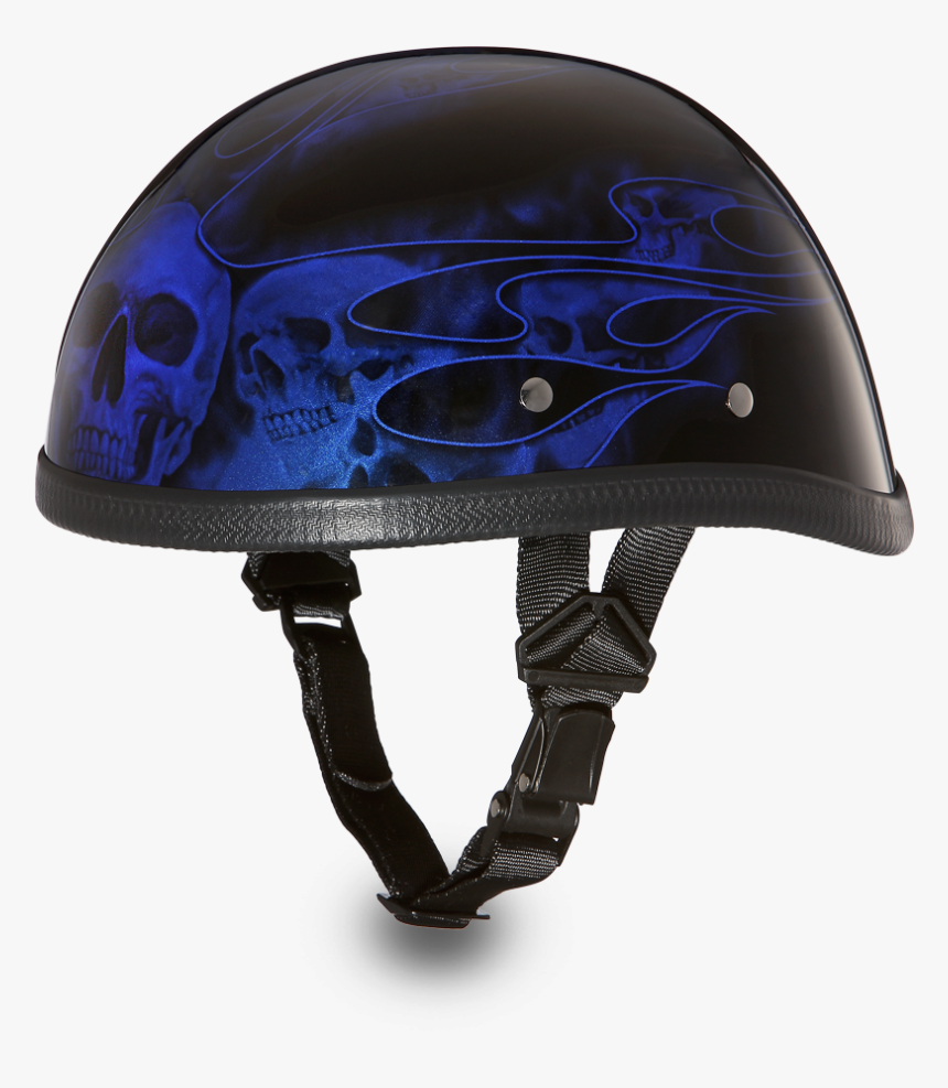 Eagle W/ Skull Flames Blue Daytona Helmets - Motorcycle Helmet, HD Png Download