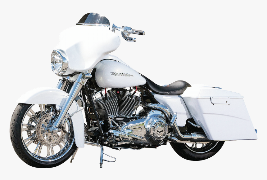 White Harley Davidson Motorcycle, HD Png Download