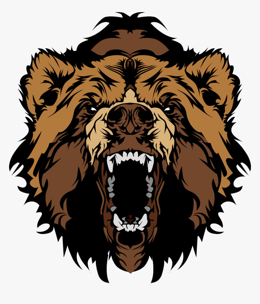 Bear Roaring Head, HD Png Download