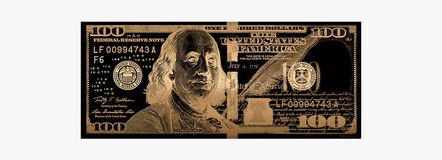 Us 100 Dollar Gold, HD Png Download