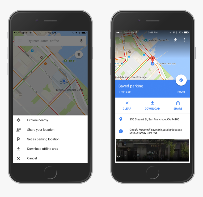 Google Maps You Parked Here, HD Png Download