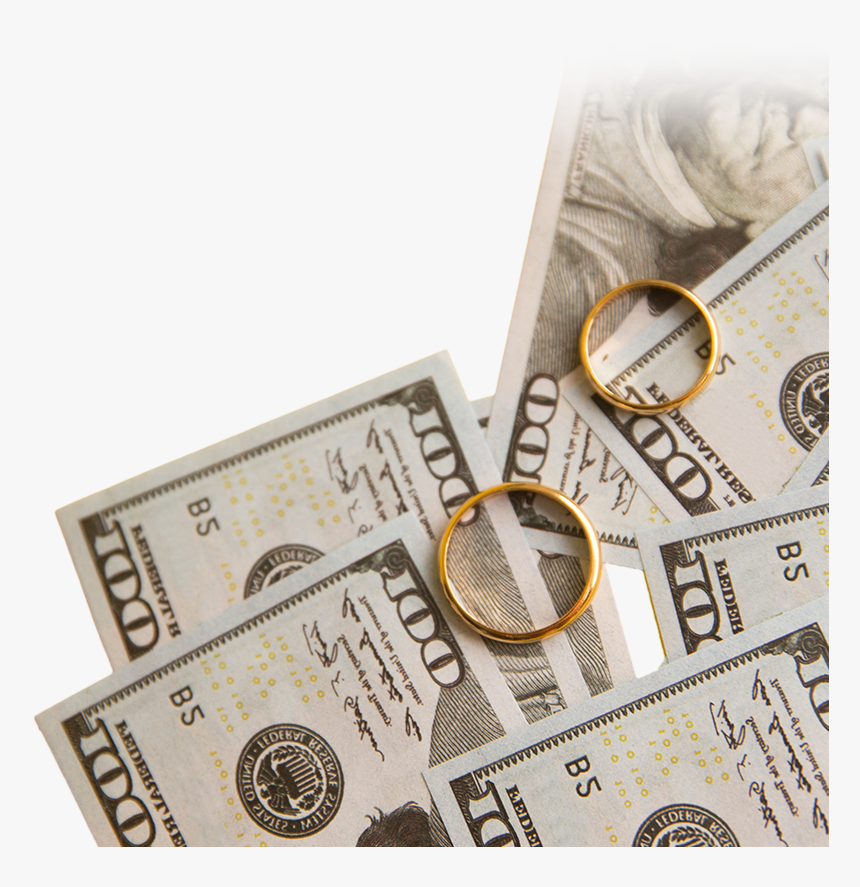 Hundred Dollar Bills And Wedding Rings - Cash, HD Png Download