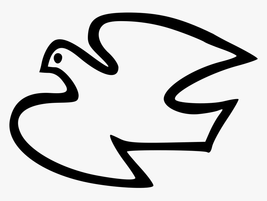 Dove Black White Line Art Christmas Xmas Peace Peace - Logo For Peace Black And White, HD Png Download