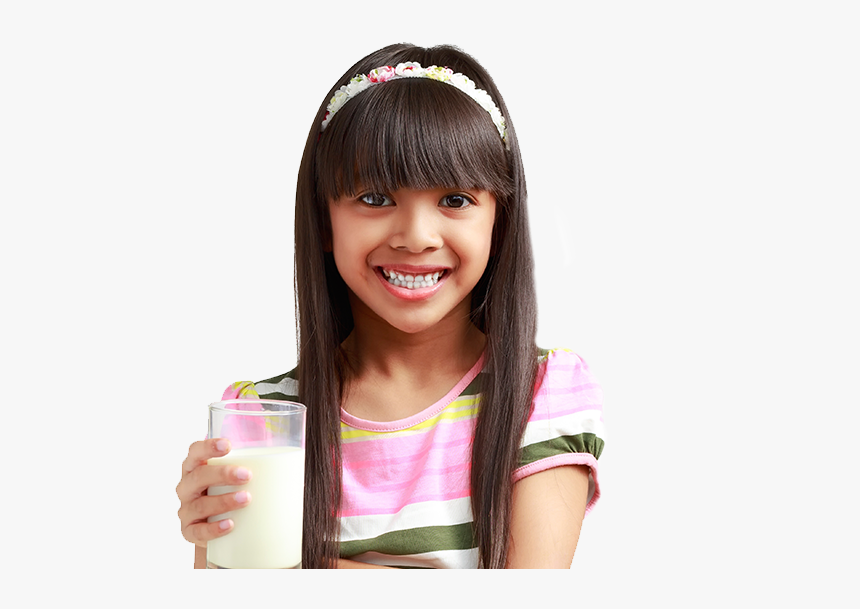 Photo Of A Girl Holding A Glass Of Milk - Girl, HD Png Download