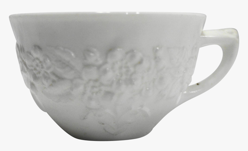 Orange Blossom White Milk Glass Cup Indiana Glass - Coffee Cup, HD Png Download