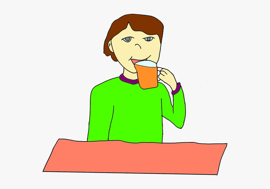 Orange Juice, The Drink, Cup, Boy, Man, Drinking, Beer - Drinking From Cup Clipart, HD Png Download