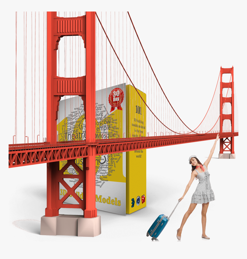 Golden Gate Bridge 3d Png, Transparent Png
