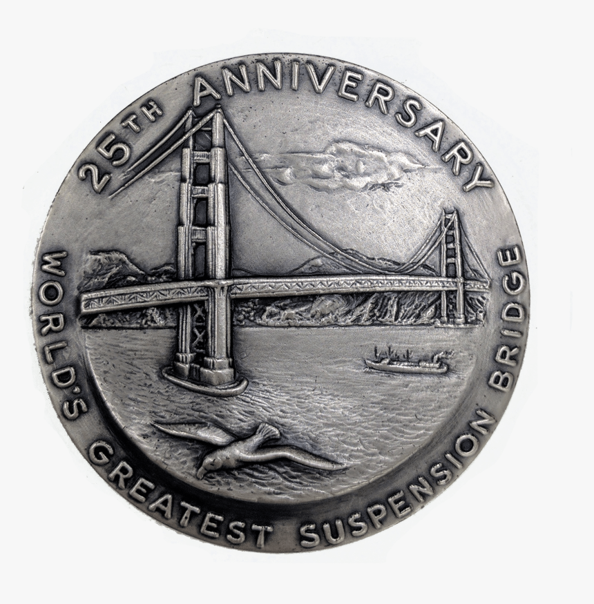 25th Anniv Golden Gate Bridge Medal, HD Png Download