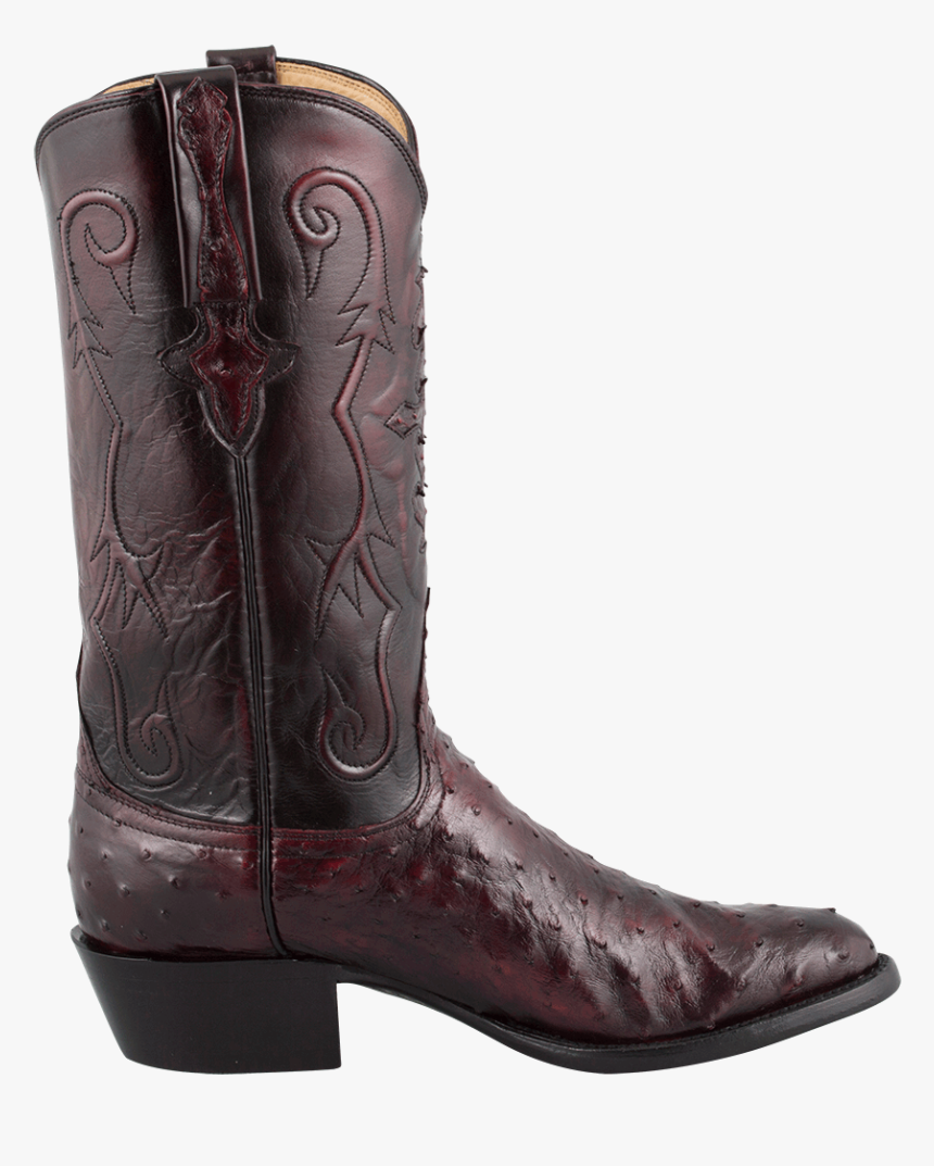 Lucchese Ostrich Cowboy Boots Black Cherry, HD Png Download