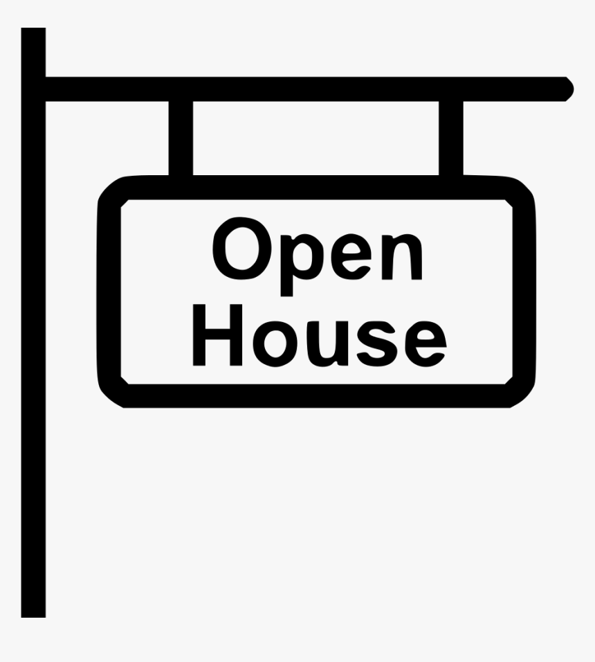 Open House Sign - Open House Clipart Black And White, HD Png Download