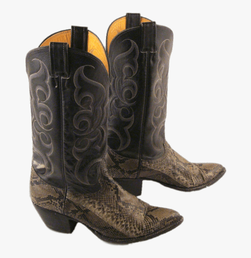 Snakeskin Cowboy Boots - Cowboy Boot, HD Png Download