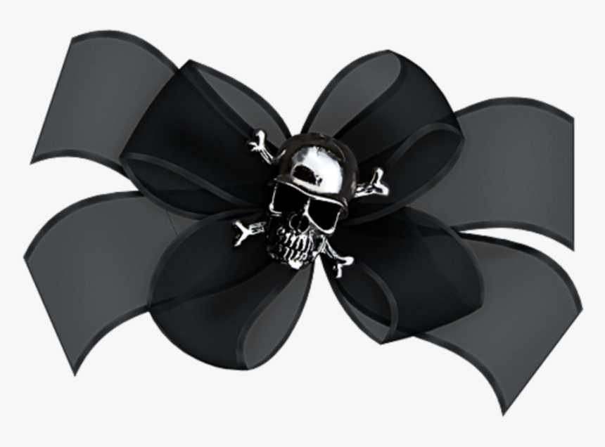 #mq #black #bow #bows #ribbon #skull - Skull Bow Png, Transparent Png