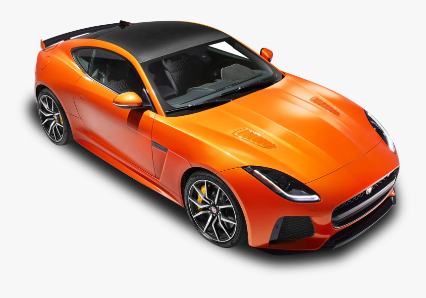 Orange Jaguar F Type Svr Coupe Top View Car Png Image - Jaguar F Type Svr Hood, Transparent Png