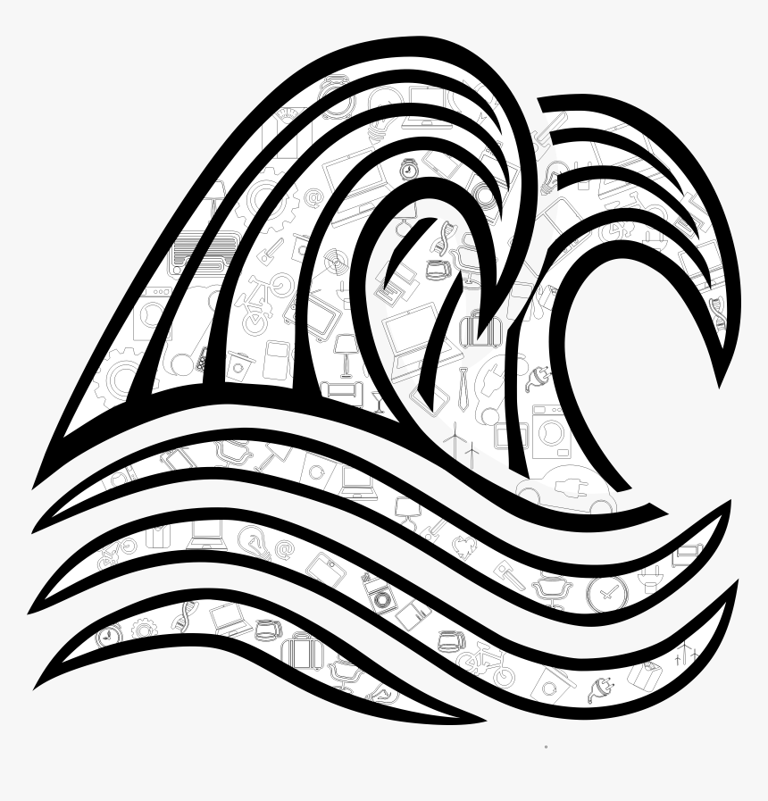 Third Wave Of The Internet Clip Arts - Wave Clipart Black And White, HD Png Download