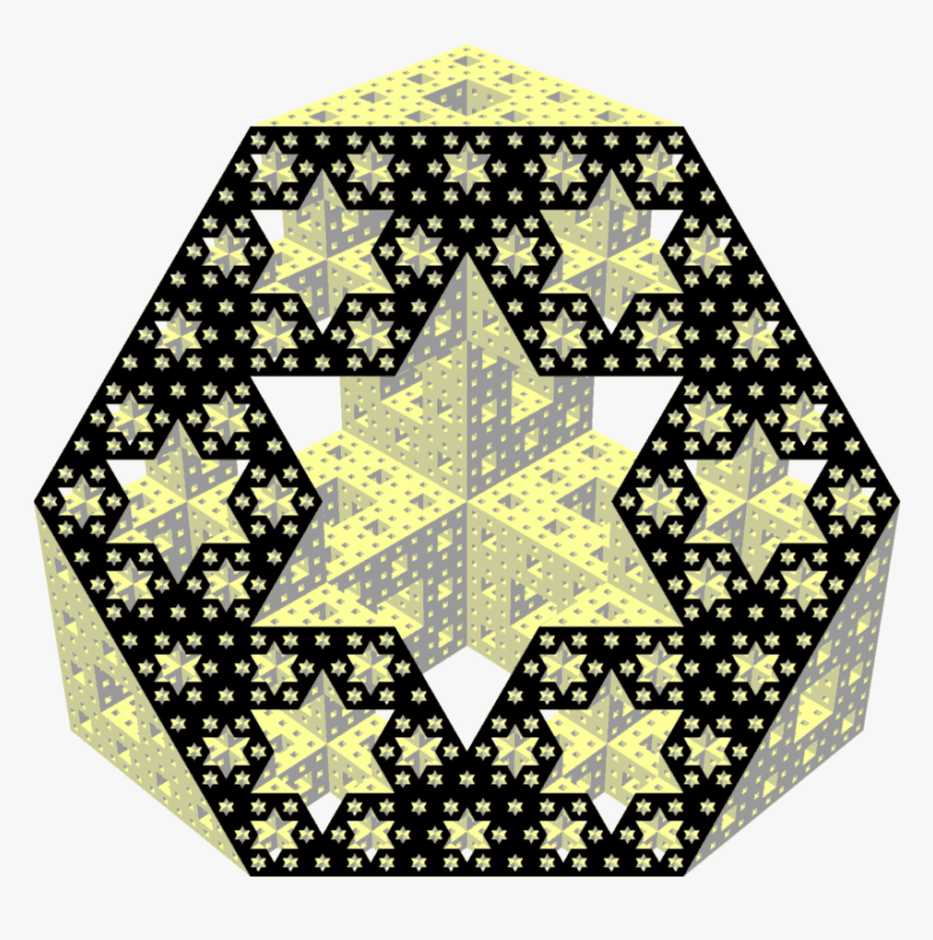 Menger Sponge Diagonal Section - Menger Sponge Cross Section, HD Png Download
