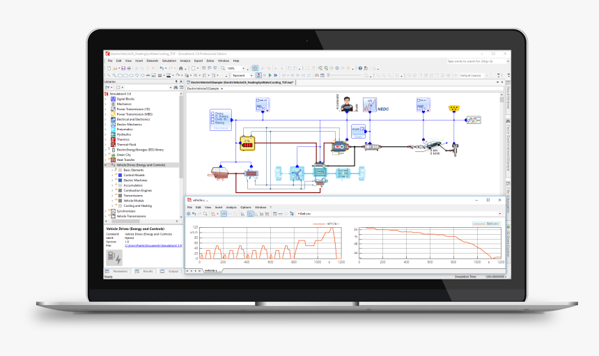 Simulationx 3-9 Electric Vehicle Laptop Center - Ignition 8 Scada, HD Png Download