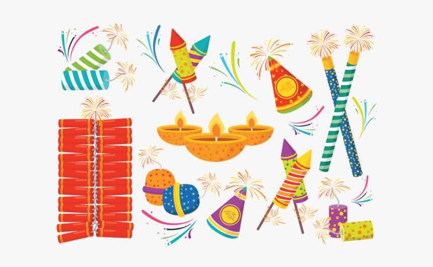 Diwali Fire Crackers Icons Vector - Diwali Crackers Vector Png, Transparent Png