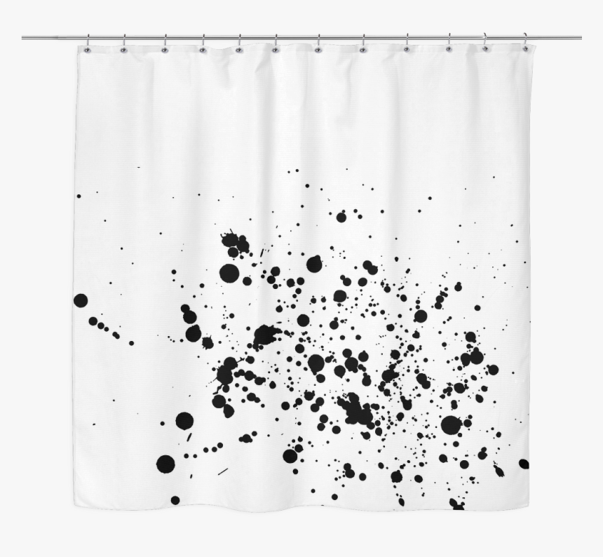 Black Paint Splatter Shower Curtain - Black Paint Splatter Png, Transparent Png