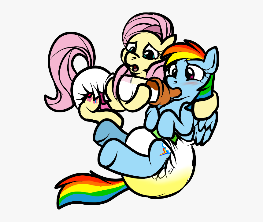 Adult Foal Artist Pidgopidgey Baby View - Rainbow Dash In Wet Diaper, HD Png Download