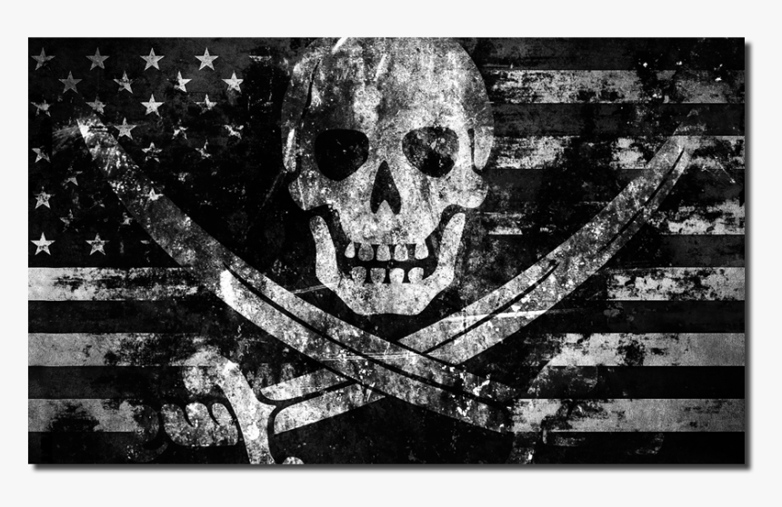 American Flag With Pirate, HD Png Download