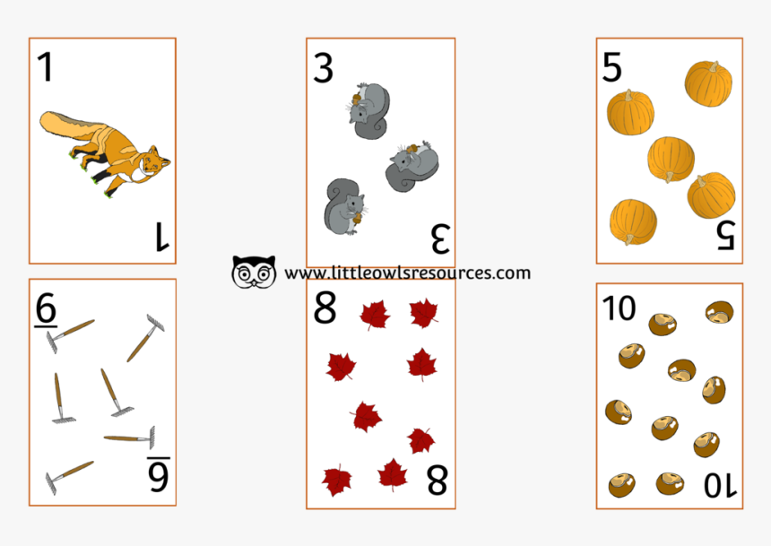 Autumn Number Snap Cards - Illustration, HD Png Download