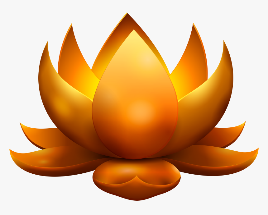 Yellow Glowing Lotus Free Png Clip Art Image, Transparent Png