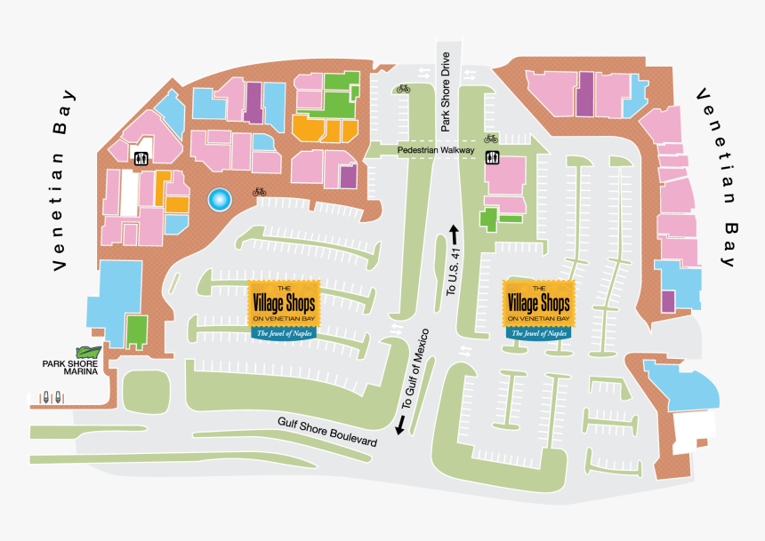 Map Of Venetian Village Naples Map Of Waterside Shops, Hd Png Download , Transparent Png Image - Pngitem